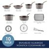 imageRachael Ray Cook  Create Nonstick CookwarePots and Pan Set 10 Piece RedGray