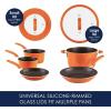 imageRachael Ray Cook  Create Nonstick CookwarePots and Pan Set 10 Piece RedOrange