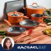 imageRachael Ray Cook  Create Nonstick CookwarePots and Pan Set 10 Piece RedOrange
