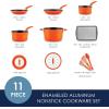 imageRachael Ray Cook  Create Nonstick CookwarePots and Pan Set 10 Piece RedOrange
