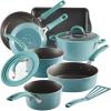 imageRachael Ray Cook  Create Nonstick CookwarePots and Pan Set 10 Piece RedAgave Blue
