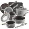 imageRachael Ray Cook  Create Nonstick CookwarePots and Pan Set 10 Piece RedGray