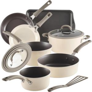 imageRachael Ray Cook  Create Nonstick CookwarePots and Pan Set 10 Piece RedAlmond