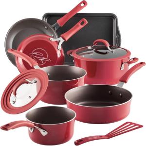 imageRachael Ray Cook  Create Nonstick CookwarePots and Pan Set 10 Piece RedRed