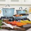 imageRachael Ray Classic Nonstick Stir Fry Pan with Glass Lid 11 Inch  Sky Blue