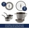 imageRachael Ray Cook  Create Nonstick Cookware Pots and Pans Set with Universal Lid 6 Piece  Gray
