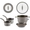imageRachael Ray Cook  Create Nonstick Cookware Pots and Pans Set with Universal Lid 6 Piece  Gray