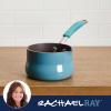 imageRachael Ray Cucina Nonstick Butter Warmer Hard Porcelain Enamel Aluminum 075Quart Agave Blue  16346Agave Blue