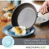 imageRachael Ray Cucina Nonstick Cookware Pots and Pans with Glass Lids and Nesting Measuring Cups 14 Piece  Sea Salt Gray