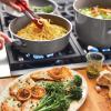 imageRachael Ray Cucina Nonstick Cookware Pots and Pans with Glass Lids and Nesting Measuring Cups 14 Piece  Sea Salt Gray