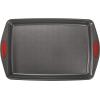 imageRachael Ray Nonstick Bakeware with Grips includes Nonstick Bread Pan Baking Pan Cake Pans and Cookie Sheet  Baking Sheet  5 Piece Gray with Red Grips