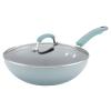 imageRachael Ray Classic Nonstick Stir Fry Pan with Glass Lid 11 Inch  Sky Blue