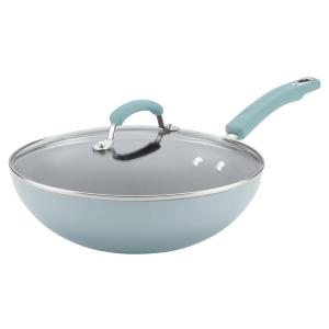 imageRachael Ray Classic Nonstick Stir Fry Pan with Glass Lid 11 Inch  Sky Blue