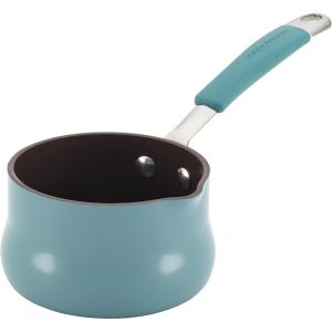 imageRachael Ray Cucina Nonstick Butter Warmer Hard Porcelain Enamel Aluminum 075Quart Agave Blue  16346Agave Blue