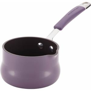 imageRachael Ray Cucina Nonstick Butter Warmer Hard Porcelain Enamel Aluminum 075Quart Agave Blue  16346Lavender Purple