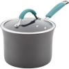 imageRachael Ray Cucina Hard Anodized Nonstick Sauce PanSaucepan with Lid 3 Quart Blue