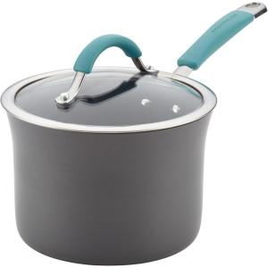 imageRachael Ray Cucina Hard Anodized Nonstick Sauce PanSaucepan with Lid 3 Quart Blue