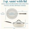 imageRachael Ray Cucina Ceramic Nonstick Frying PanSkillet Dishwasher Safe 14 Inch Open Fry Pan  Marine BlueAlmond