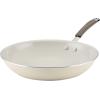 imageRachael Ray Cucina Ceramic Nonstick Frying PanSkillet Dishwasher Safe 14 Inch Open Fry Pan  Marine BlueAlmond