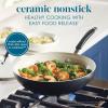 imageRachael Ray Cucina Ceramic Nonstick Frying PanSkillet Dishwasher Safe 14 Inch Open Fry Pan  Marine BluePeppercorn