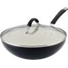imageRachael Ray Cucina Ceramic Nonstick Frying PanSkillet Dishwasher Safe 14 Inch Open Fry Pan  Marine BluePeppercorn