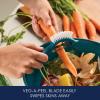 imageRachael Ray Tools and Gadgets Kitchen Prep Garbage Bowl with Lid Bench Scrape Veggie Peeler 4 Piece Food Prep Set  Marine BlueMarine Blue