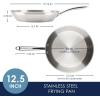 imageRachael Ray Professional Stainless Steel Frying PanSkillet Compatible with All Cooktops Induction Ready Dishwasher Safe 125 Inch Open Fry Pan  Stainless SteelStainless Steel