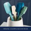 imageRachael Ray Tools and Gadgets Kitchen Utensil Set Small and Medium Spatulas and Scooped Spoonulas 4 Piece Set  MultiColor Sage Almond Agave and Marine BlueBlue Multi Color