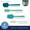 imageRachael Ray Tools and Gadgets Kitchen Utensil Set Small and Medium Spatulas and Scooped Spoonulas 4 Piece Set  MultiColor Sage Almond Agave and Marine BlueBlue Multi Color