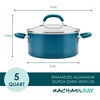image:imageRachael Ray Create Delicious Nonstick Induction Dutch Oven with Lid 5 Quart  Teal Shimmer