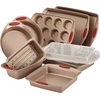 image:imageRachael Ray 52410 Cucina Nonstick Bakeware Set with Baking Pans Baking Sheets Cookie Sheets Cake Pan and Bread Pan  10 Piece amp Cucina Nonstick Cookware Pots and Pans Set 12 Piece Cranberry Red