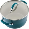 image:imageRachael Ray Cucina Ceramic Nonstick Pots and Pans Set with Saucepans Frying Pans Stockpot Lids and Pan Protectors 10 Piece Non Stick Cookware Set Dishwasher Safe  Turmeric YellowMarine Blue