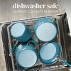 image:imageRachael Ray Cucina Ceramic Nonstick Pots and Pans Set with Saucepans Frying Pans Stockpot Lids and Pan Protectors 10 Piece Non Stick Cookware Set Dishwasher Safe  Turmeric YellowMarine Blue