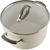 image:imageRachael Ray Cucina Ceramic Nonstick Pots and Pans Set with Saucepans Frying Pans Stockpot Lids and Pan Protectors 10 Piece Non Stick Cookware Set Dishwasher Safe  Turmeric YellowAlmond