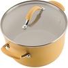 image:imageRachael Ray Cucina Ceramic Nonstick Pots and Pans Set with Saucepans Frying Pans Stockpot Lids and Pan Protectors 10 Piece Non Stick Cookware Set Dishwasher Safe  Turmeric YellowTurmeric Yellow