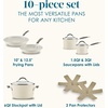 image:imageRachael Ray Cucina Ceramic Nonstick Pots and Pans Set with Saucepans Frying Pans Stockpot Lids and Pan Protectors 10 Piece Non Stick Cookware Set Dishwasher Safe  Turmeric YellowAlmond