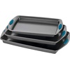image:imageRachael Ray Cucina Hard Anodized Nonstick Cookware Pots and Pans Set 12 Piece Gray with Blue Handles amp Ray Bakeware Nonstick Cookie Pan Set 3Piece Gray with Marine Blue Grips