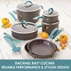 image:imageRachael Ray Cucina Hard Anodized Nonstick Cookware Pots and Pans Set 12 Piece Gray with Blue Handles amp Ray Bakeware Nonstick Cookie Pan Set 3Piece Gray with Marine Blue Grips