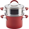 image:imageRachael Ray Cucina Nonstick Cookware Pots and Pans Set 12 Piece Cranberry Red amp Cucina Nonstick Sauce PotSaucepot with Steamer Insert and Lid 3 Quart Cranberry Red