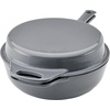 image:imageRachael Ray Enameled Cast Iron 3in1 Dutch Oven with SkilletSaute Combo 4 Quart GrayGray