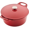 image:imageRachael Ray Enameled Cast Iron 3in1 Dutch Oven with SkilletSaute Combo 4 Quart GrayRed