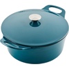 image:imageRachael Ray Enameled Cast Iron 3in1 Dutch Oven with SkilletSaute Combo 4 Quart GrayTeal