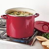 image:imageRachael Ray EnamelonSteel Induction Stockpot with Lid 12Quart AlmondRed Shimmer