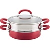 image:imageRachael Ray 12020 Create Delicious Nonstick Sauce Pan  Saucepan with Straining and Lid 3 Quart  Teal ShimmerRed Shimmer