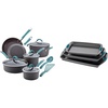 image:imageRachael Ray Cucina Hard Anodized Nonstick Cookware Pots and Pans Set 12 Piece Gray with Blue Handles amp Ray Bakeware Nonstick Cookie Pan Set 3Piece Gray with Marine Blue Grips