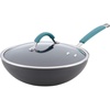 image:imageRachael Ray Cucina HardAnodized Nonstick Covered Stir Fry Pan 11Inch Gray Agave Blue Handles