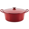 image:imageRachael Ray Enameled Cast Iron 3in1 Dutch Oven with SkilletSaute Combo 4 Quart GrayRed