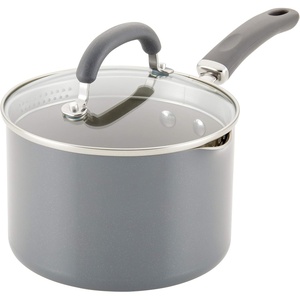 image:imageRachael Ray 12020 Create Delicious Nonstick Sauce Pan  Saucepan with Straining and Lid 3 Quart  Teal ShimmerGray Shimmer