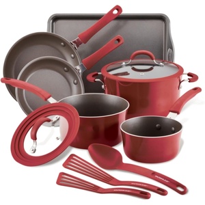image:imageRachael Ray 14753 11Piece Nonstick Cookware Set  Red