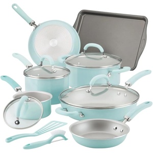 image:imageRachael Ray Create 13 Piece Delicious Aluminum Nonstick Pots and Pans Light Blue